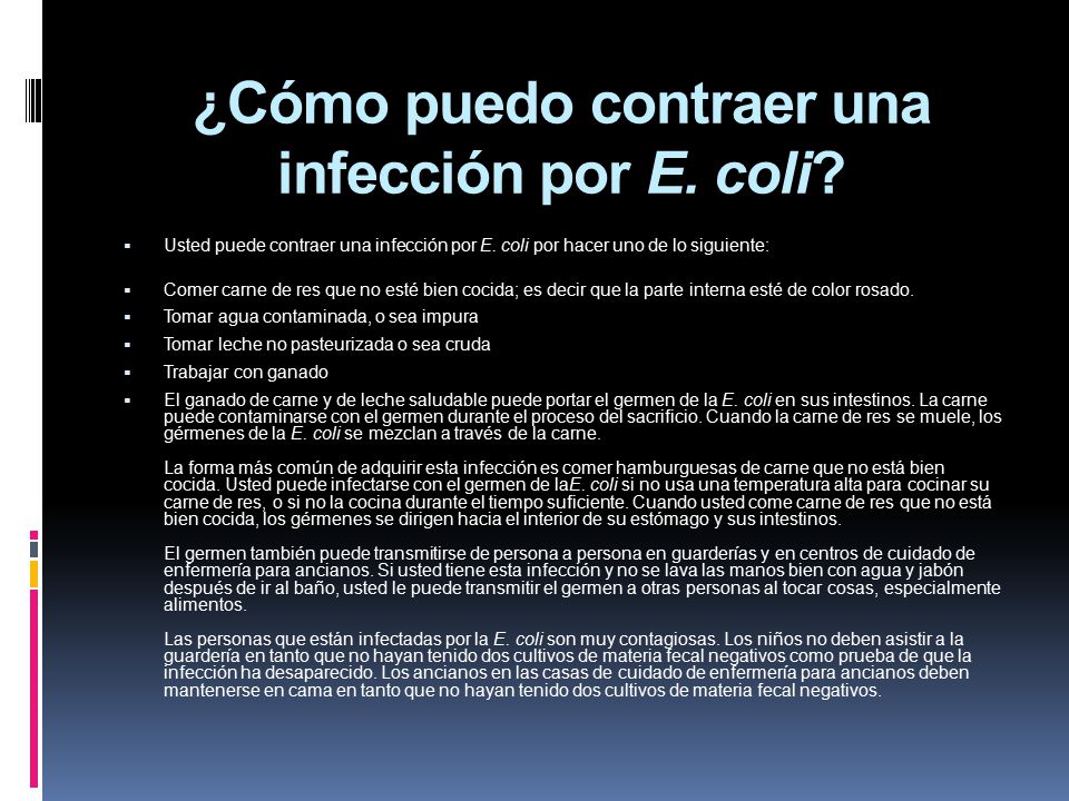infección e coli